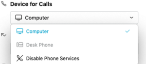 Device for Calls option