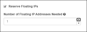 Field described in Step 5 for specifying the number of Floating IP addresses to reserve.