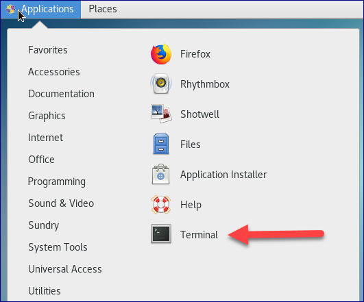 Image of desktop on Casper for starting a terminal