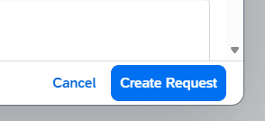 Screenshot of the Create Request button